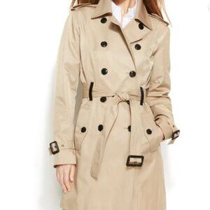 Michael Kors Classic Tan Double-Breasted Belted Trench Coat Streetwear Size XXL